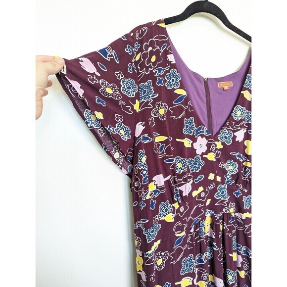 MODCLOTH Gallery Flattery Dress Womens Plus Size 4X Burgandy Floral Maxi Wedding - Picture 4 of 15